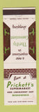 Matchbook Cover - Prickett's Grocery Mishawaka IN WEAR
