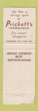 Matchbook Cover - Prickett's Grocery Mishawaka IN WEAR