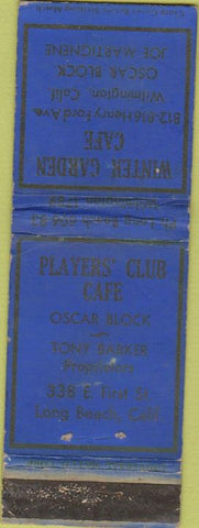 Matchbook Cover - Winter Garden Cafe Wilmington CA WORN