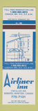 Matchbook Cover - Airliner Inn Winnipeg MB