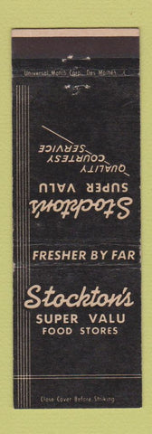 Matchbook Cover - Stockton's Grocery Newton IA
