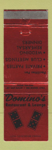 Matchbook Cover - Domino's Restaurant Lounge Des Moines IA WEAR