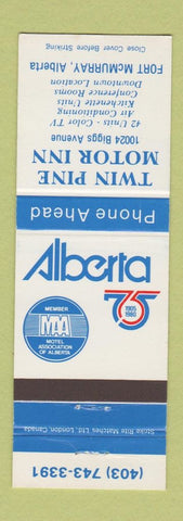 Matchbook Cover - Twin Pine Motor Inn Fort McMurray AB 1980