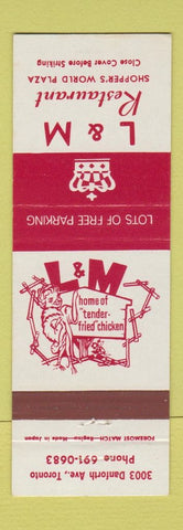 Matchbook Cover - L&M Restaurant Toronto ON