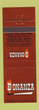 Matchbook Cover - Bonanza Restaurant Muscle Shoals AL Florence