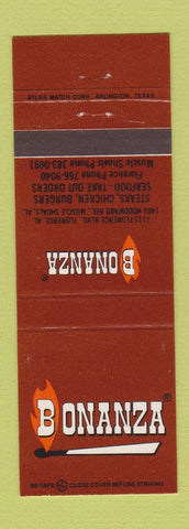 Matchbook Cover - Bonanza Restaurant Muscle Shoals AL Florence