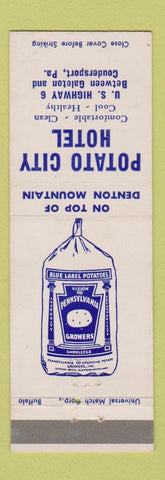 Matchbook Cover - Potato City Hotel Coudersport PA