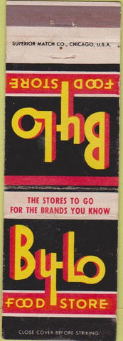 Matchbook Cover - Bylo Food Stores grocery