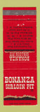 Matchbook Cover Bonanza Sirloin Pit Cherry Hill NJ Woodbury Heights Magnolia NJ