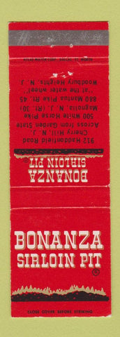 Matchbook Cover Bonanza Sirloin Pit Cherry Hill NJ Woodbury Heights Magnolia NJ