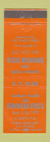 Matchbook Cover - European Fiesta Souther Pacific Club 1970 WEAR