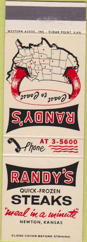 Matchbook Cover - Randy's Frozen Steaks Newton KS