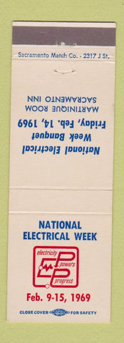 Matchbook Cover - National Electrical Week 1969 Sacramento CA Inn WEAR