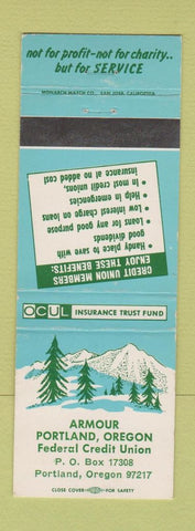 Matchbook Cover - Armour Portland OR Federal Credit Union
