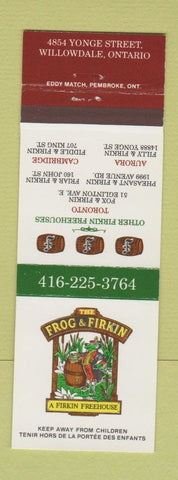 Matchbook Cover - Frog & Firkin Willowdale ON Toronto Aurora Cambridge