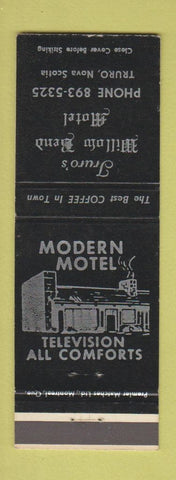 Matchbook Cover - Truro's Willow Bend Motel Truro NS