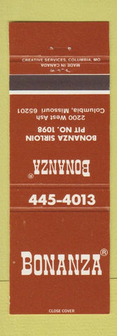Matchbook Cover - Bonanza Sirloin Pit Columbia MO