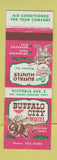 Matchbook Cover - Buffalo City Motel Regina SK WORN