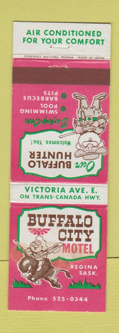 Matchbook Cover - Buffalo City Motel Regina SK WORN