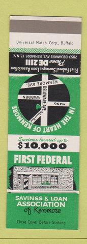 Matchbook Cover - First Federal Savings and Loan Kenmore NY SAMPLE