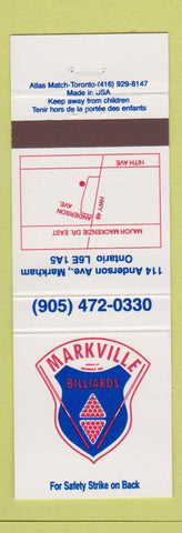 Matchbook Cover - Markville Billiards Markham ON