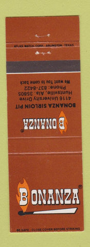 Matchbook Cover - Bonanza Sirloin Pit Huntsville AL