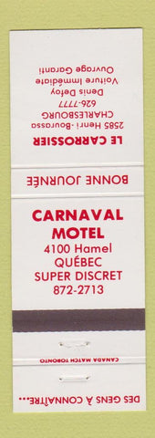 Matchbook Cover - Carnaval Motel Quebec QC Charlesbourg Le Carrossier