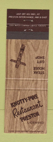 Matchbook Cover - Knotty Pine Restaurant Preston ON Totem