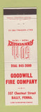 Matchbook Cover - Goodwill Fire Company Bally PA 1974