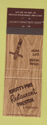 Matchbook Cover - Knotty Pine Restaurant Preston ON Totem