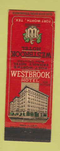 Matchbook Cover - Westbrook Hotel Fort Worth TX