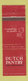 Matchbook Cover - Dutch Pantry CHAIN