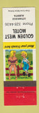 Matchbook Cover - Golden West Motel Lethbridge AB hillbilly