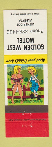 Matchbook Cover - Golden West Motel Lethbridge AB hillbilly
