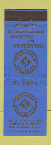 Matchbook Cover - Southern Steamship San Antonio TX Philadelphia Houston