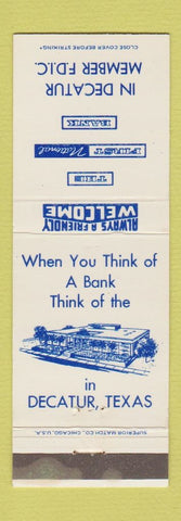 Matchbook Cover - The First National Bank Decatur TX