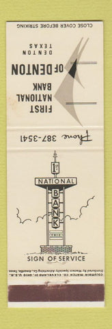 Matchbook Cover - First National Bank Denton TX
