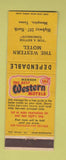 Matchbook Cover - Western Motel Memphis TX Best Western