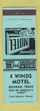Matchbook Cover - 4 Winds Motel Quanah TX WORN