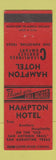 Matchbook Cover - Hampton Hotel San Augustine TX