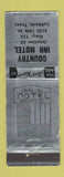Matchbook Cover - Country Inn Motel Lubbock TX WORN