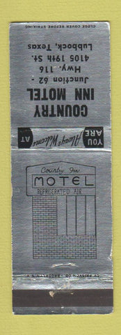 Matchbook Cover - Country Inn Motel Lubbock TX WORN