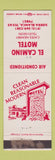 Matchbook Cover - El Camino Motel Sierra Blanca TX WEAR