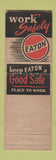 Matchbook Cover - Safety Wear Shoes Eaton