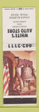 Matchbook Cover - White's Auto Store parts Wylie TX WORN