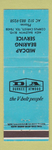 Matchbook Cover - Midcap Bearing Service Corpus Christi TX Durkee Atwood WEAR