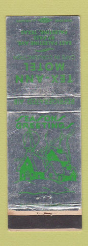 Matchbook Cover - Tex Ann Motel Palestine TX Christmas WORN