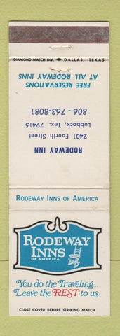 Matchbook Cover - Rodeway Inn Lubbock TX