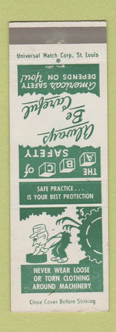 Matchbook Cover - Safety Loose Clothing American Thread Company