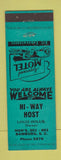 Matchbook Cover - Hi Way Host Motel Bamburg SC WEAR
